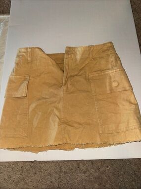 Mustard Yellow Cargo Pocket Mini Skirt